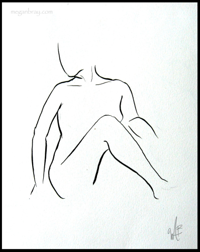 illustration, sketch, black and white, simple figure, woman figure