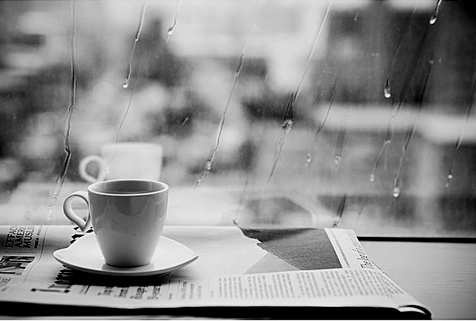 newspaper-coffee-morning-rain-raining